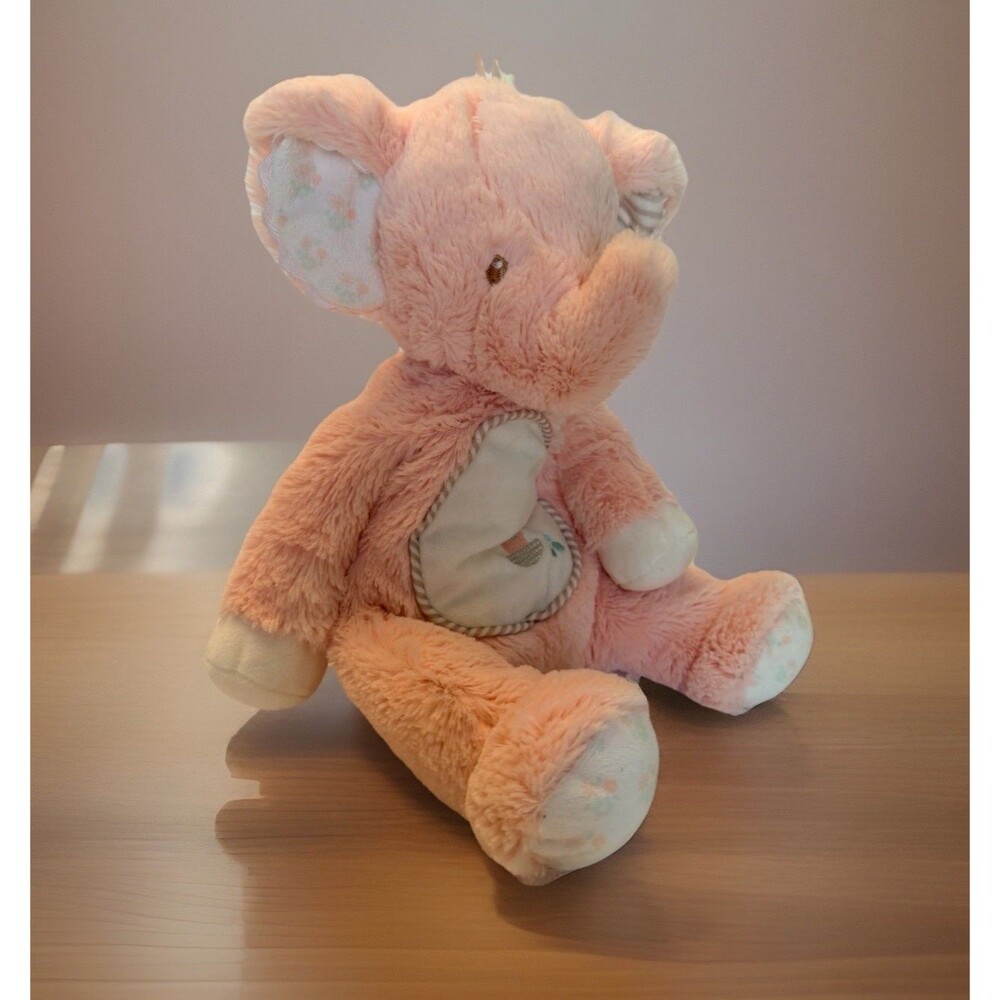 Douglas Baby Pink Elephant Plush Soft Lovey Stuffed Animal Sewn Features 14”